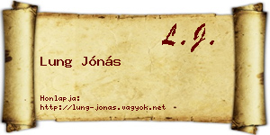 Lung Jónás névjegykártya